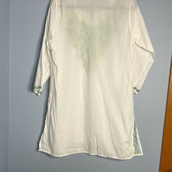 Embroidered Green Tunic Blouse Small Made in India - Picture 7 of 8